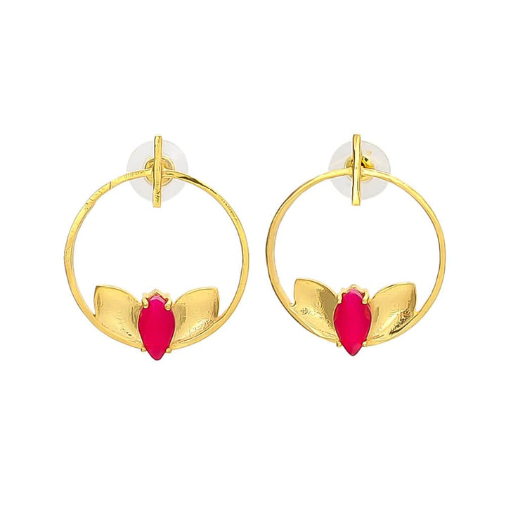 Pendientes piedras Lazo Fucsia - Mestiza Joyas