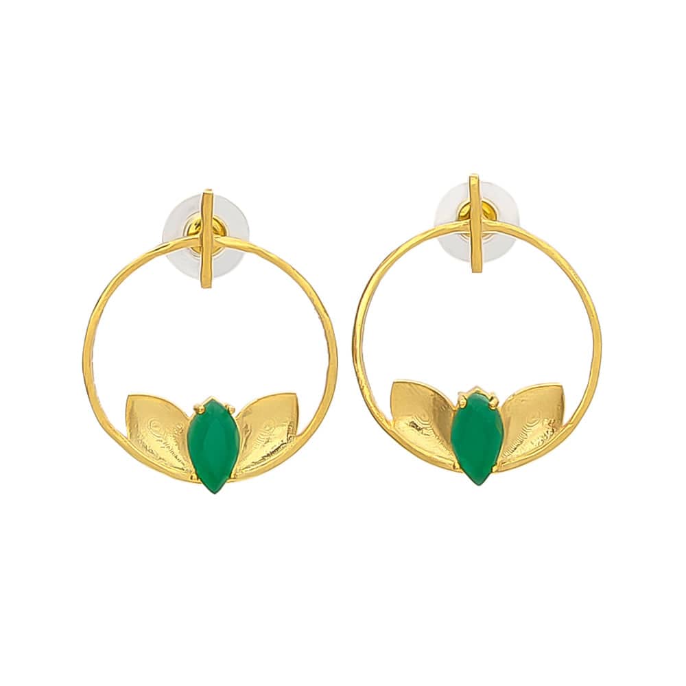 Pendientes piedras Lazo Verde - Mestiza Joyas