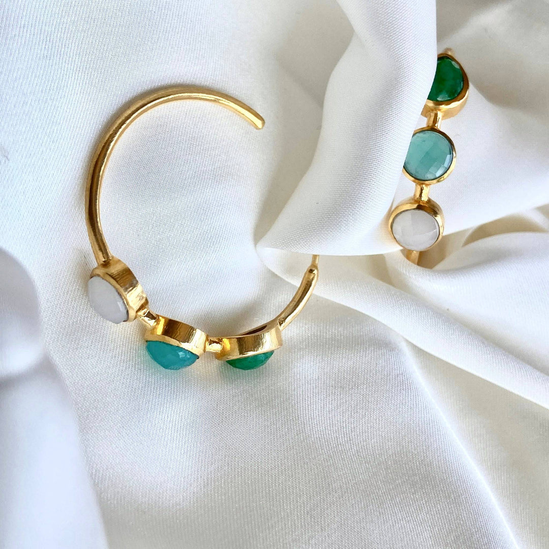 Pendientes piedras Mónaco Aguamarina - Mestiza Joyas
