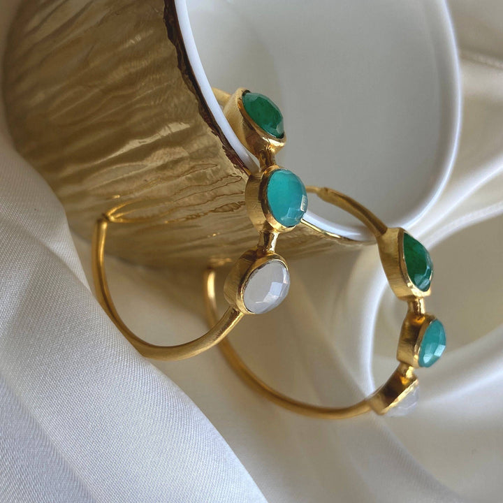 Pendientes piedras Mónaco Aguamarina - Mestiza Joyas