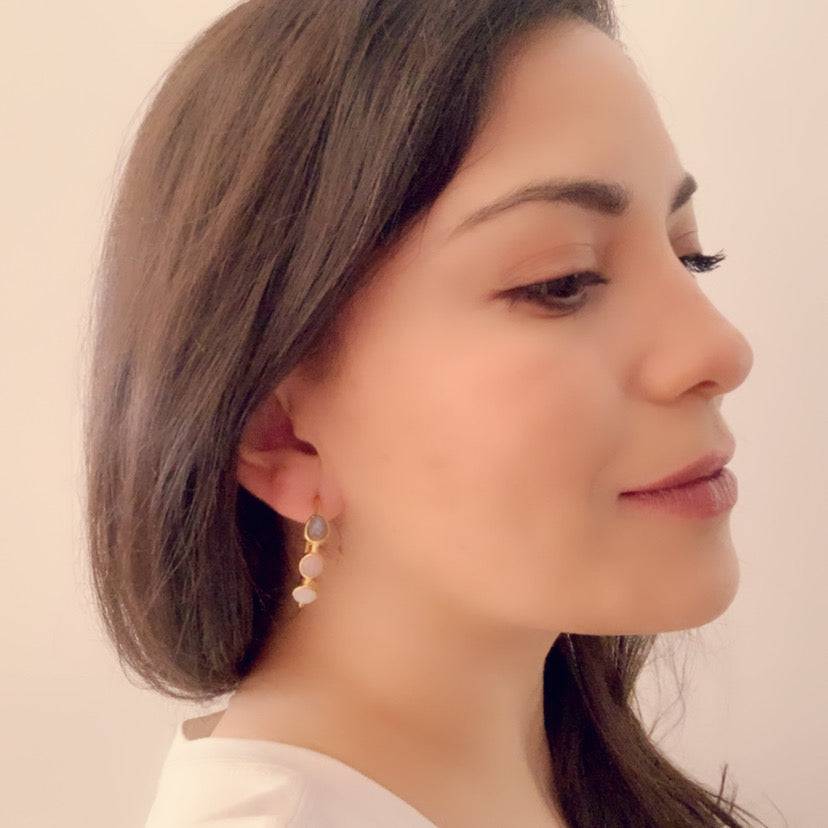 Pendientes piedras Mónaco Piedra de Luna - Mestiza Joyas