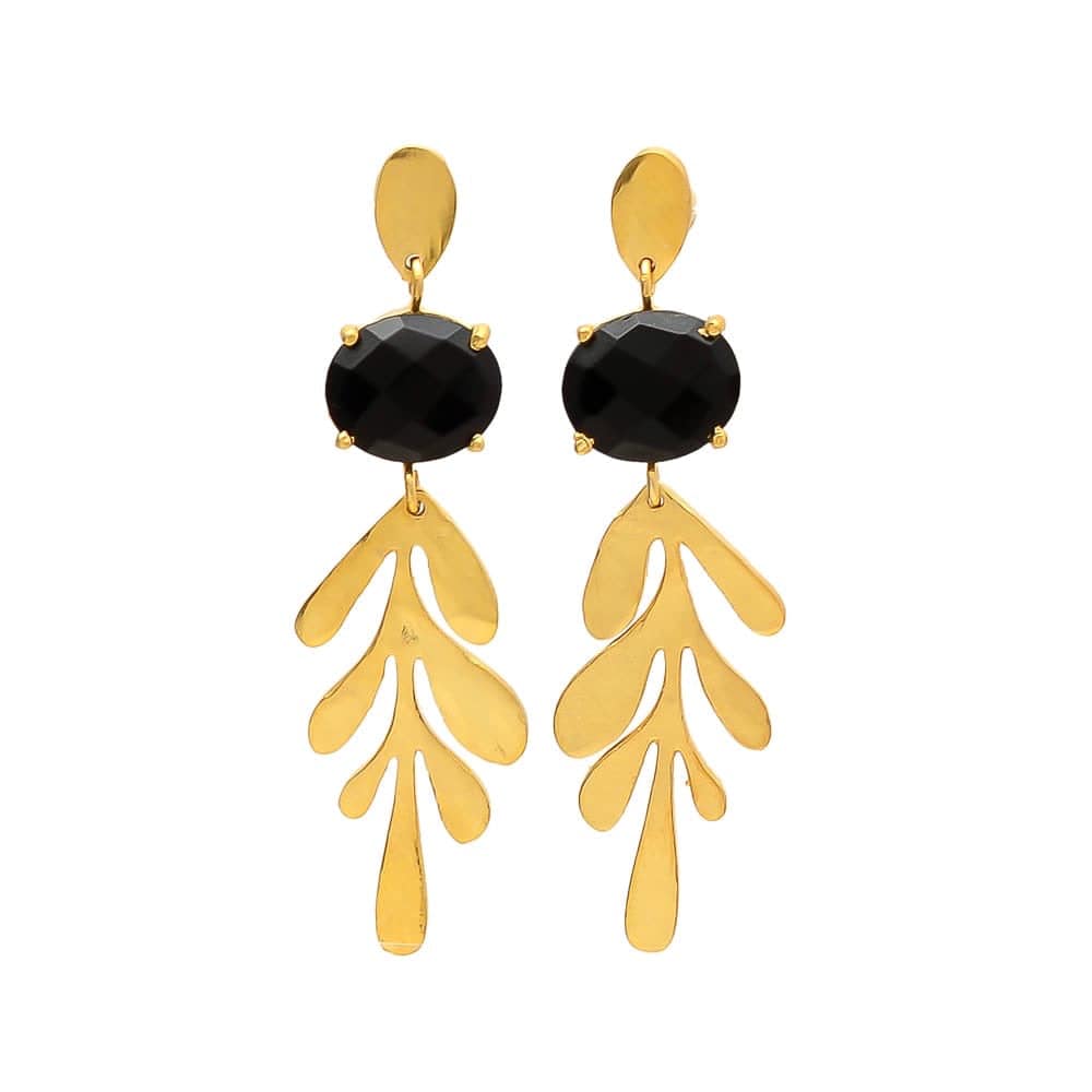Pendientes piedras Nápoles Negro - Mestiza Joyas