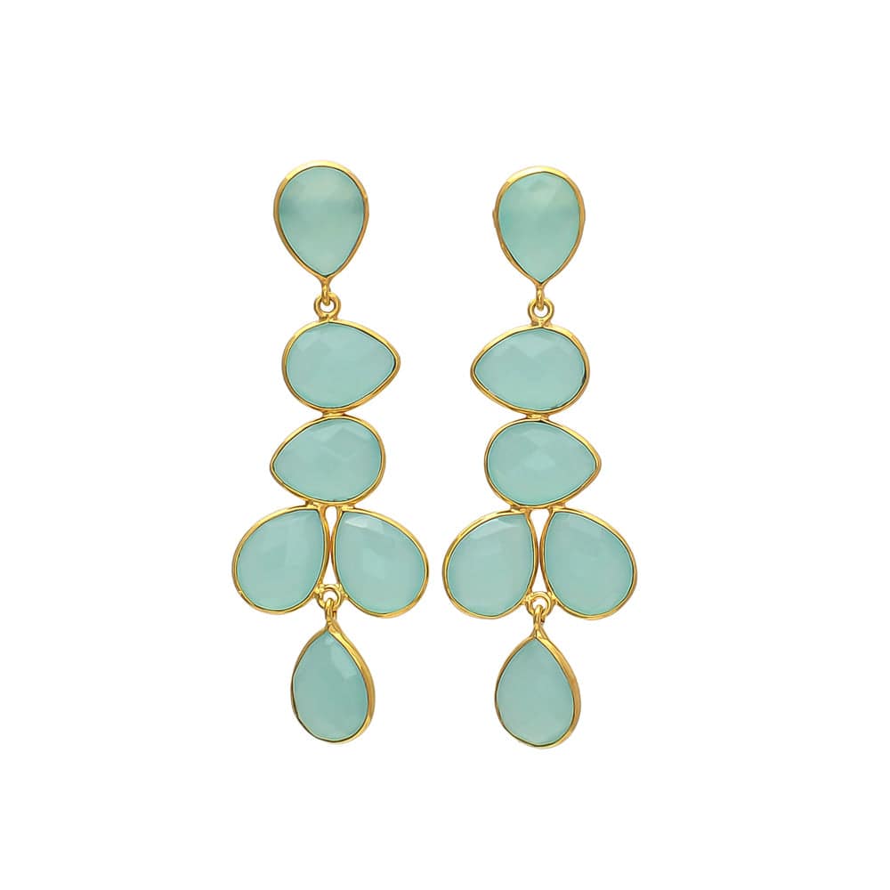 Pendientes piedras Narciso Aguamarina - Mestiza Joyas