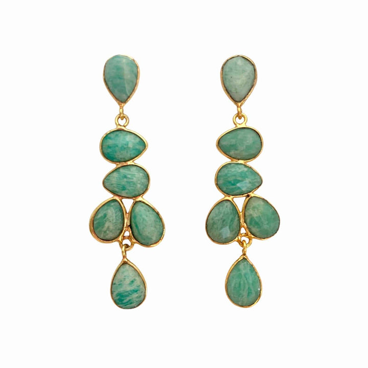 Pendientes piedras Narciso Amazonita - Mestiza Joyas