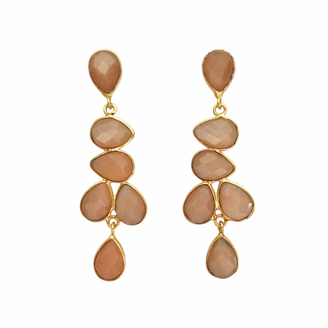 Pendientes piedras Narciso Champagne - Mestiza Joyas