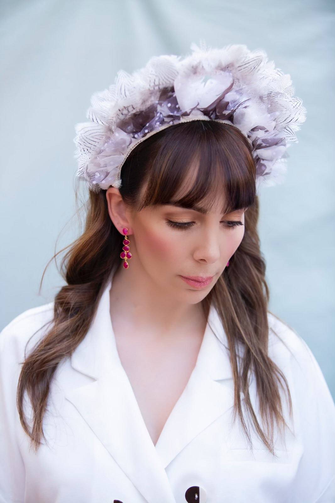 Pendientes piedras Narciso Fucsia - Mestiza Joyas