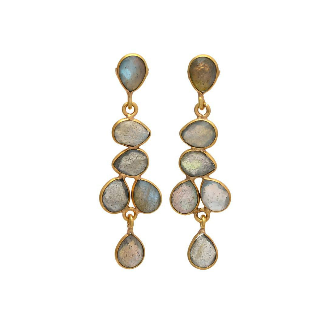 Pendientes piedras Narciso Labradorita - Mestiza Joyas