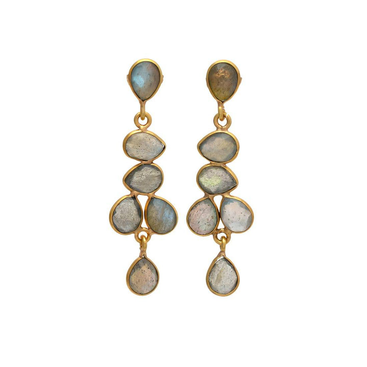 Pendientes piedras Narciso Labradorita - Mestiza Joyas