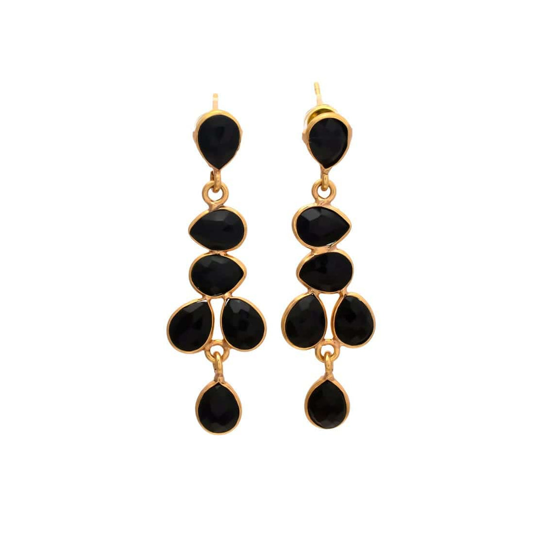 Pendientes piedras Narciso Negro - Mestiza Joyas