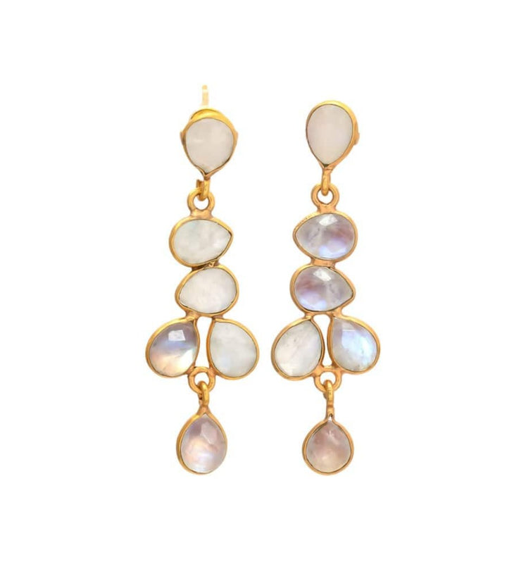 Pendientes piedras Narciso Piedra de Luna - Mestiza Joyas