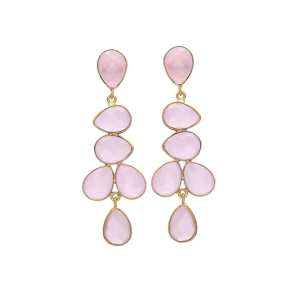 Pendientes piedras Narciso Rosa - Mestiza Joyas