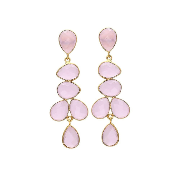 Pendientes piedras Narciso Rosa - Mestiza Joyas