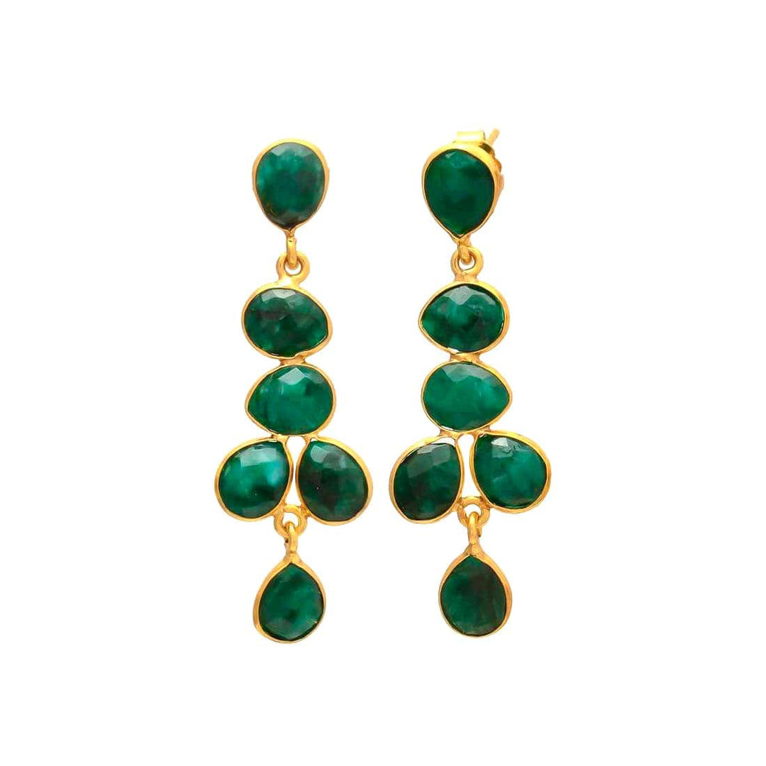 Pendientes piedras Narciso Verde - Mestiza Joyas