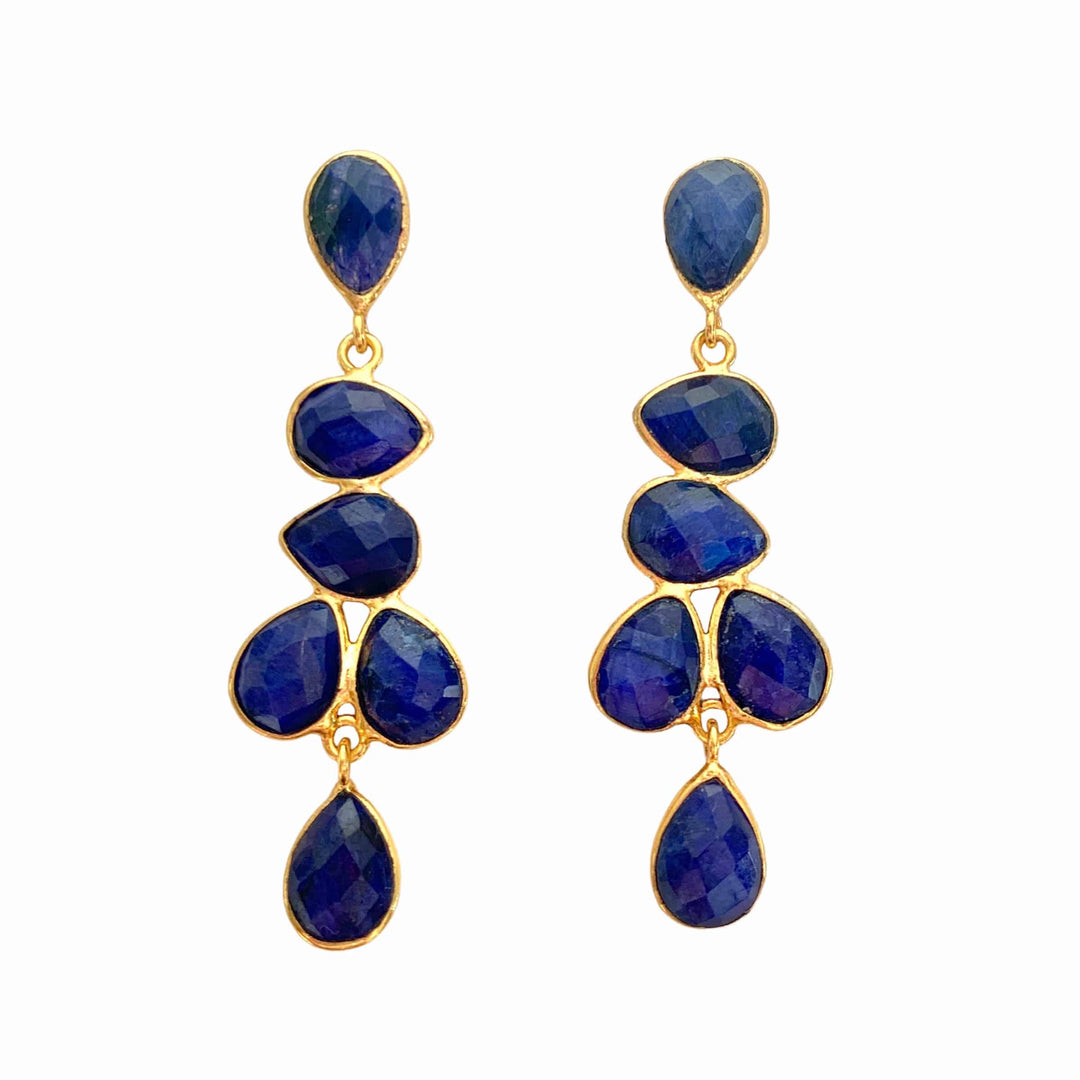 Pendientes piedras Narciso Zafiro - Mestiza Joyas