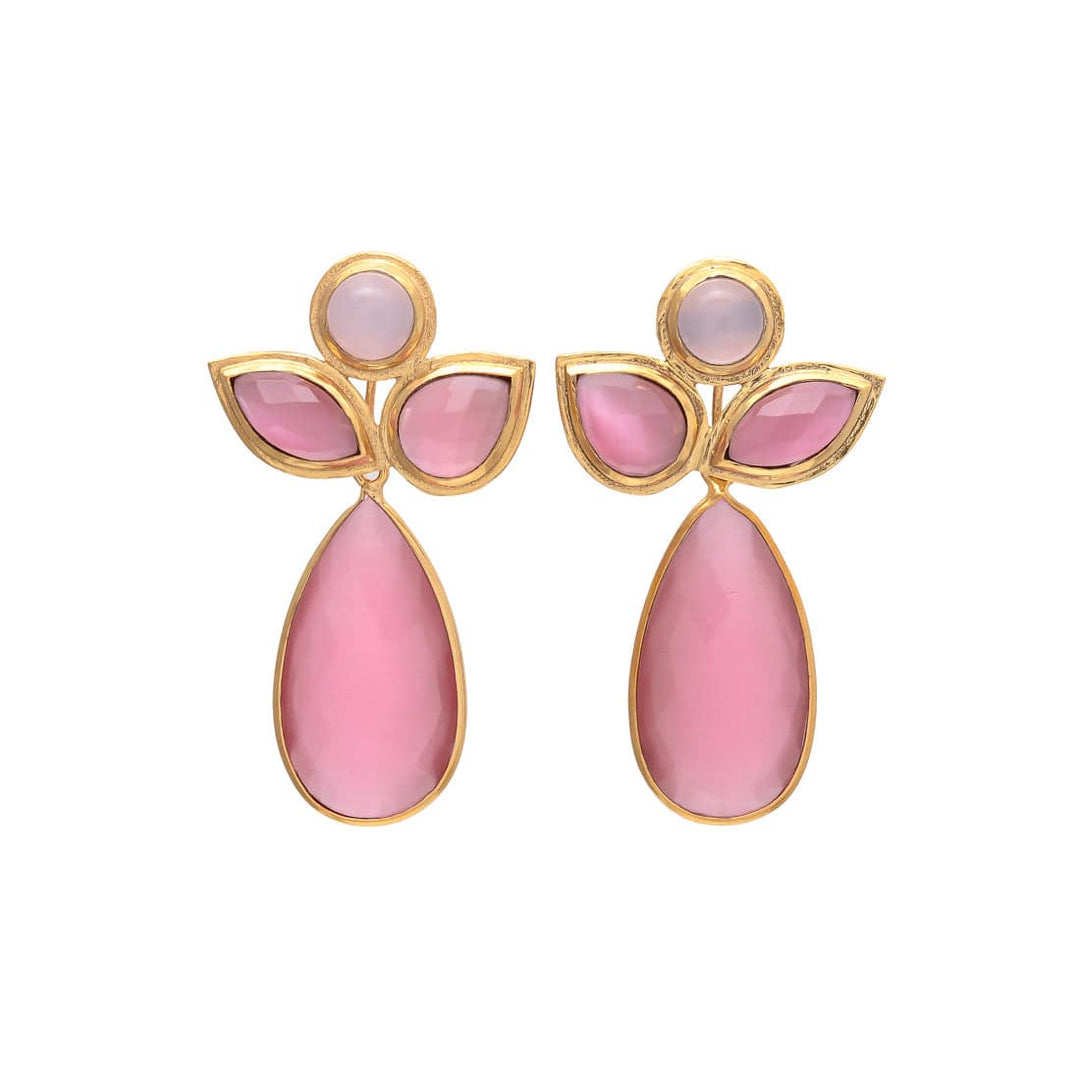 Pendientes piedras Orquídea Rosa - Mestiza Joyas