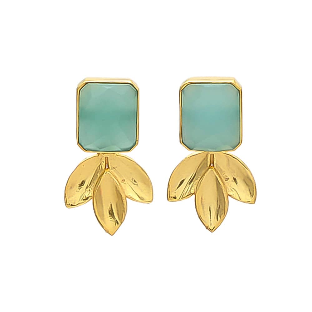 Pendientes piedras Pétalos Aguamarina - Mestiza Joyas