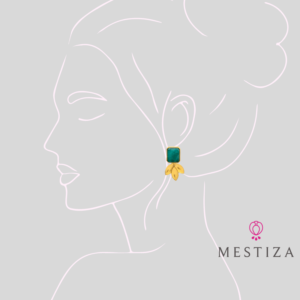 Pendientes piedras Pétalos Rosa - Mestiza Joyas
