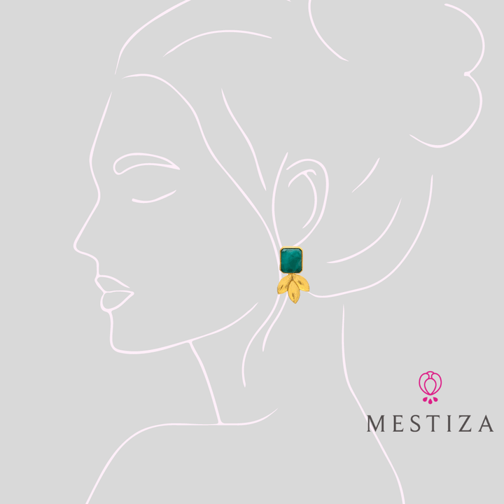 Pendientes piedras Pétalos Rosa - Mestiza Joyas