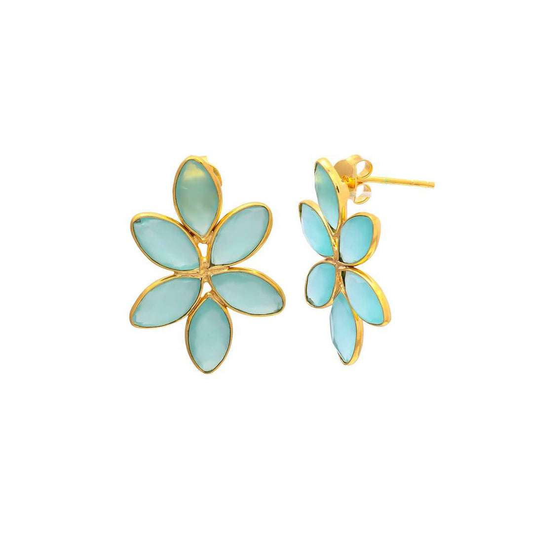 Pendientes piedras Sky Aguamarina - Mestiza Joyas