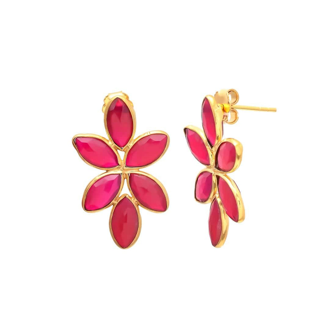 Pendientes piedras Sky Fucsia - Mestiza Joyas