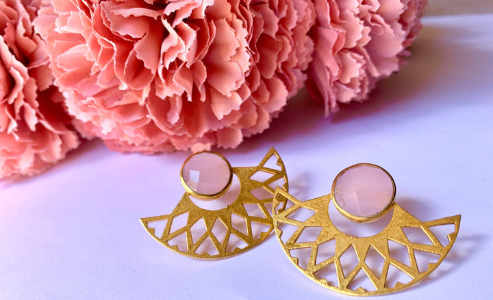 Pendientes piedras Smile Rosa - Mestiza Joyas