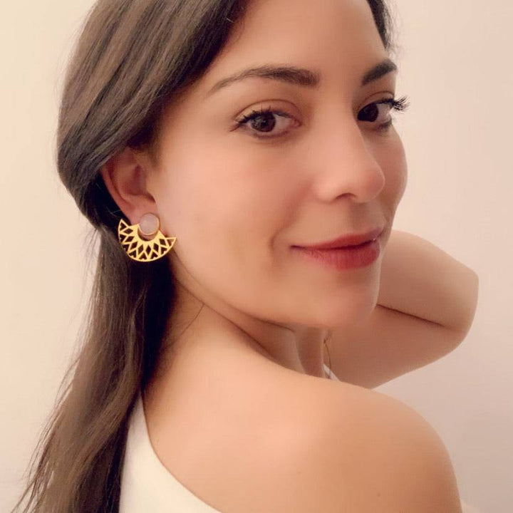Pendientes piedras Smile Verde - Mestiza Joyas