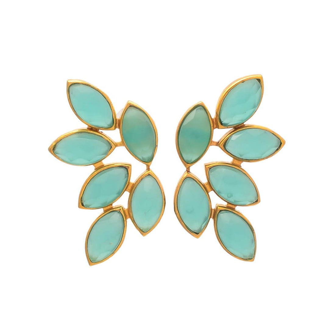 Pendientes piedras Sofía Aguamarina - Mestiza Joyas