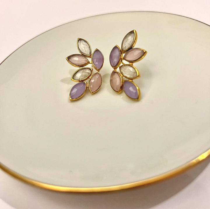 Pendientes piedras Sofía Luna, Lila y Rosa - Mestiza Joyas