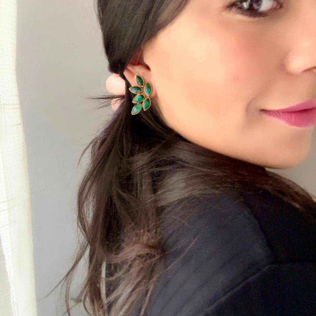 Pendientes piedras Sofía Piedra de Luna - Mestiza Joyas