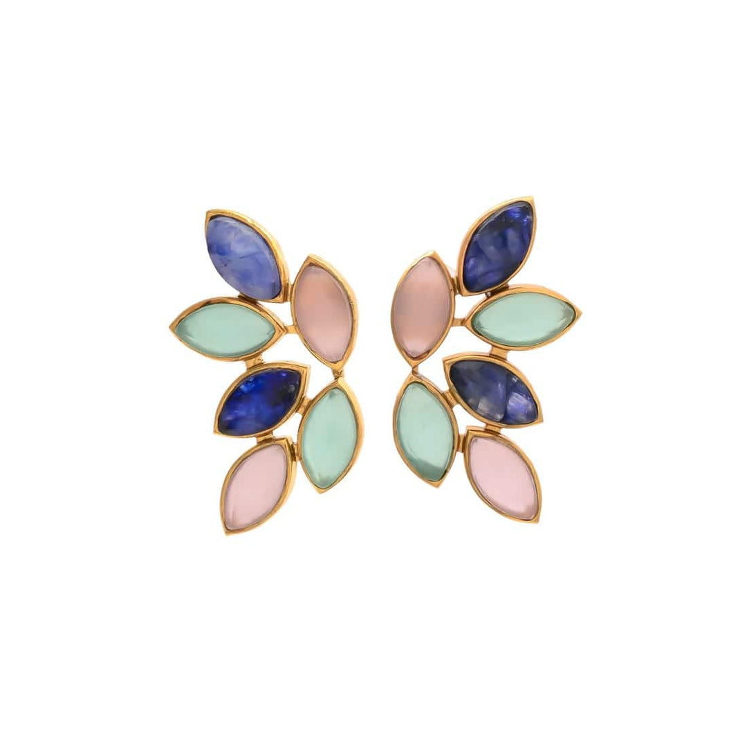 Pendientes piedras Sofía Zafiro, Rosa y Aguamarina - Mestiza Joyas