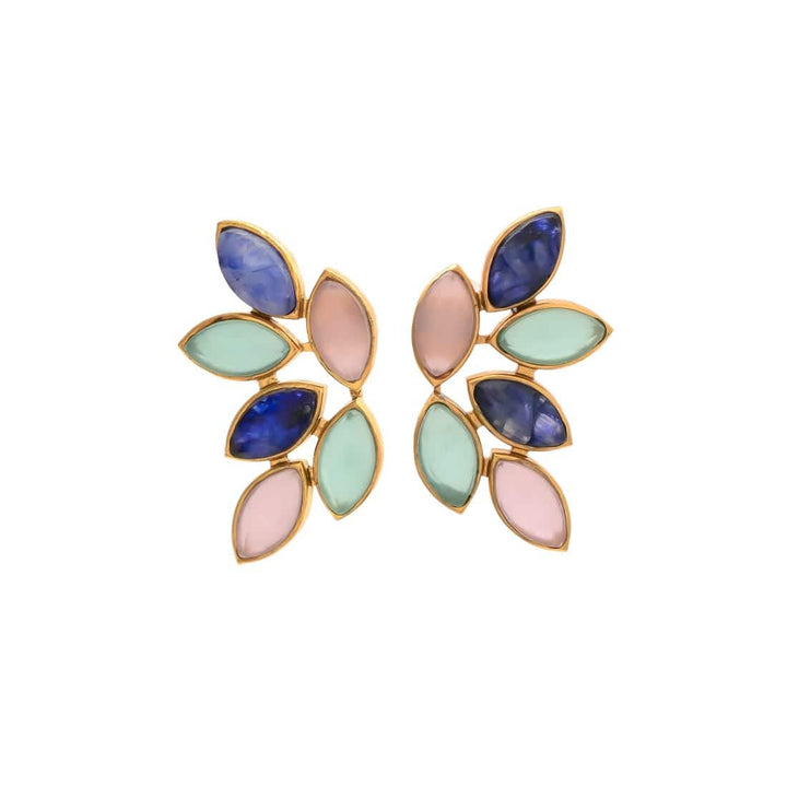 Pendientes piedras Sofía Zafiro, Rosa y Aguamarina - Mestiza Joyas