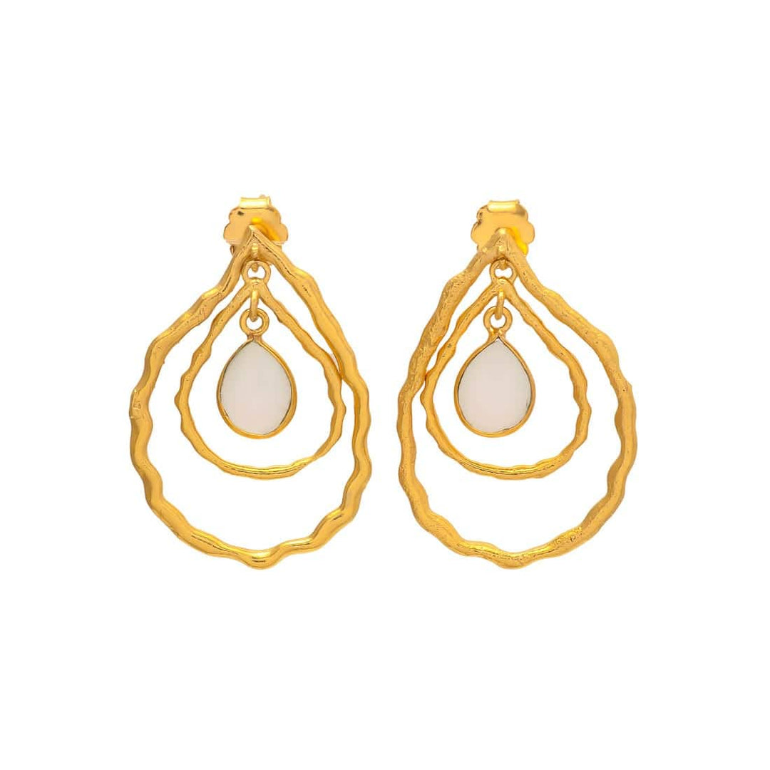 Pendientes piedras Splitz Blanco - Mestiza Joyas