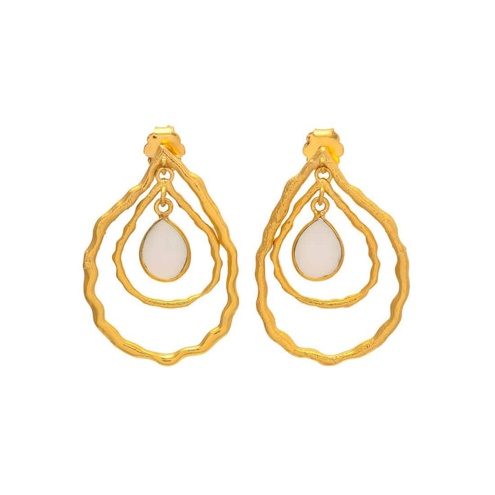Pendientes piedras Splitz Blanco - Mestiza Joyas