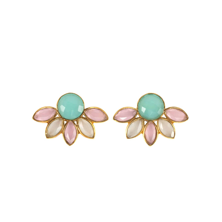 Pendientes piedras Sunshine Aguamarina, Rosa y Blanco - Mestiza Joyas