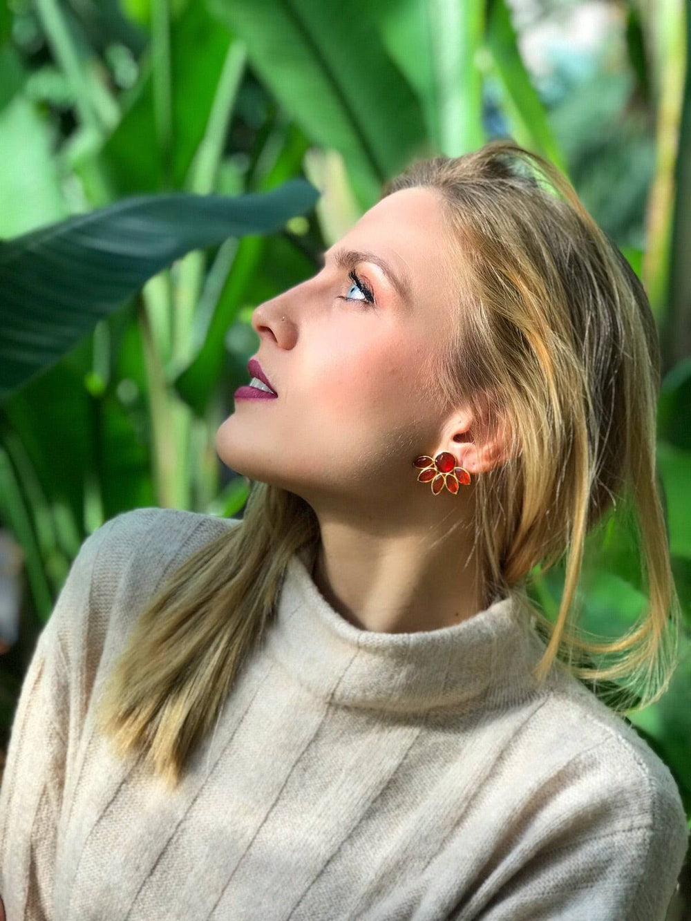 Pendientes piedras Sunshine Ámbar - Mestiza Joyas