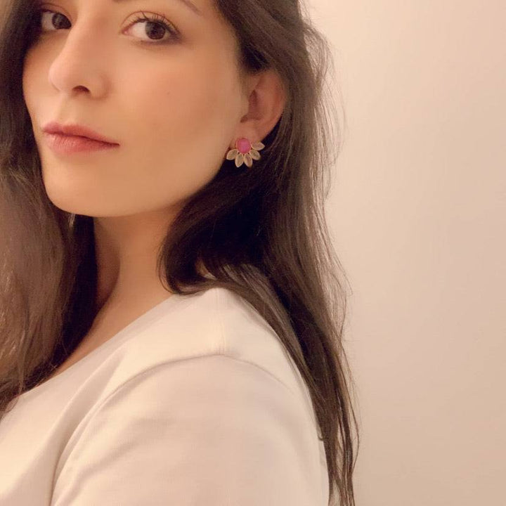Pendientes piedras Sunshine Fucsia, Rosa y Blanco - Mestiza Joyas