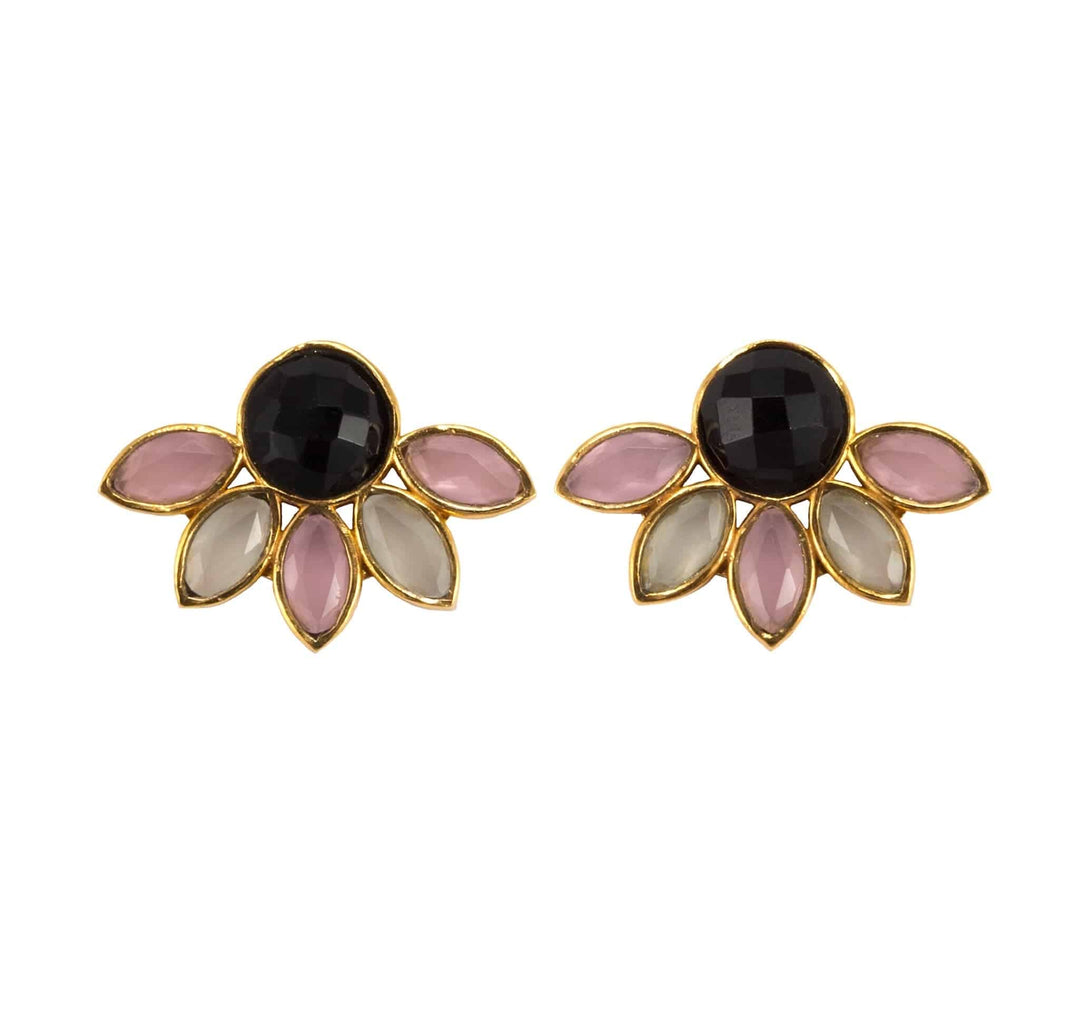 Pendientes piedras Sunshine Negro, Rosa y Blanco - Mestiza Joyas