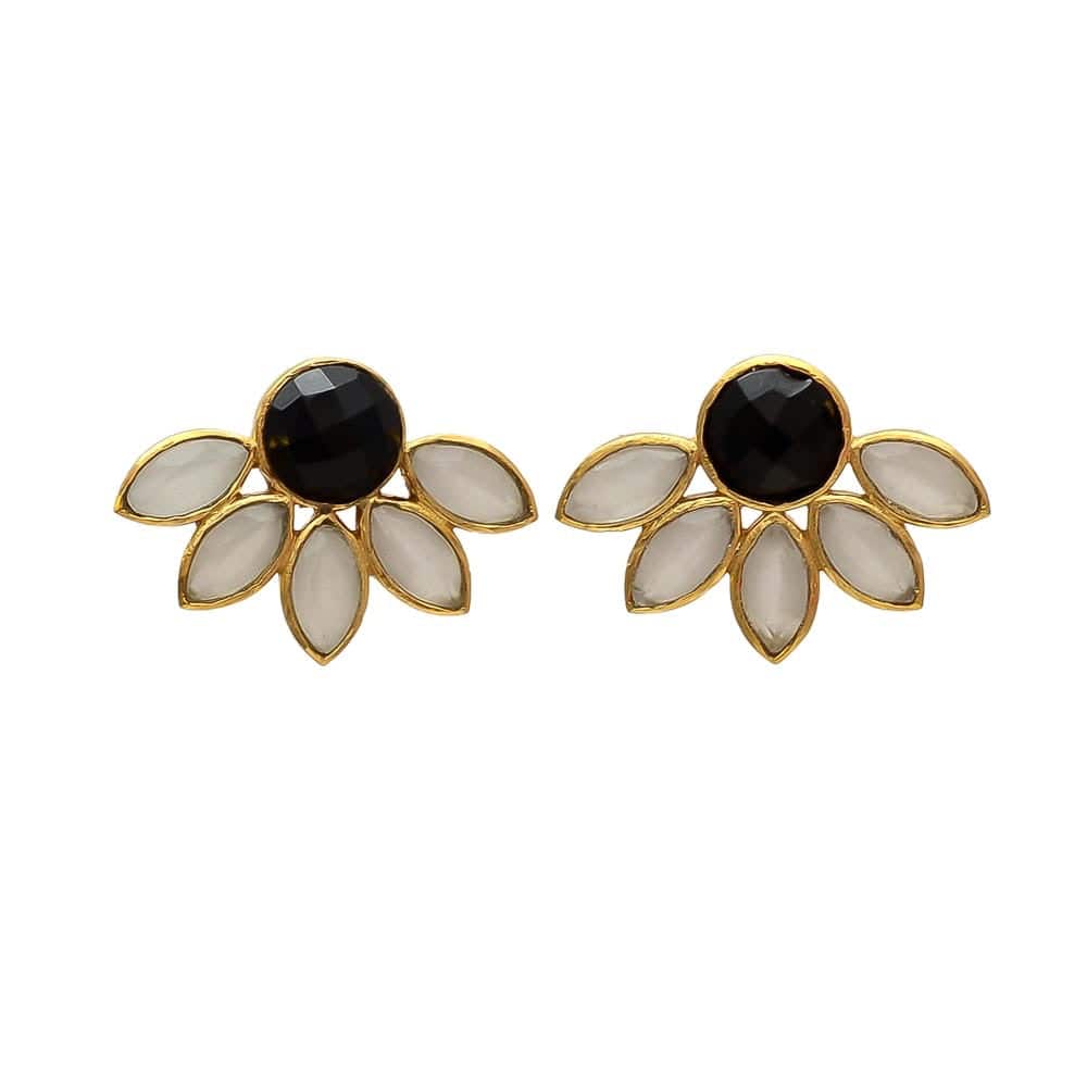 Pendientes piedras Sunshine Negro y Blanco - Mestiza Joyas