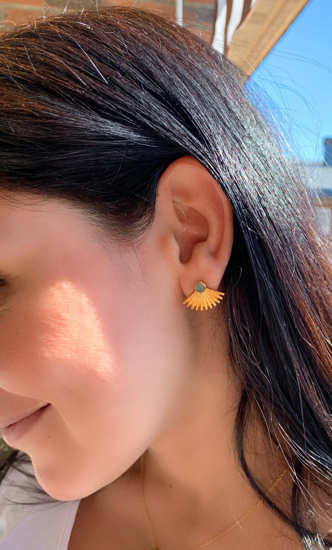 Pendientes piedras Texas Aguamarina - Mestiza Joyas
