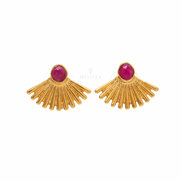 Pendientes Piedras Texas Granate - Mestiza Joyas