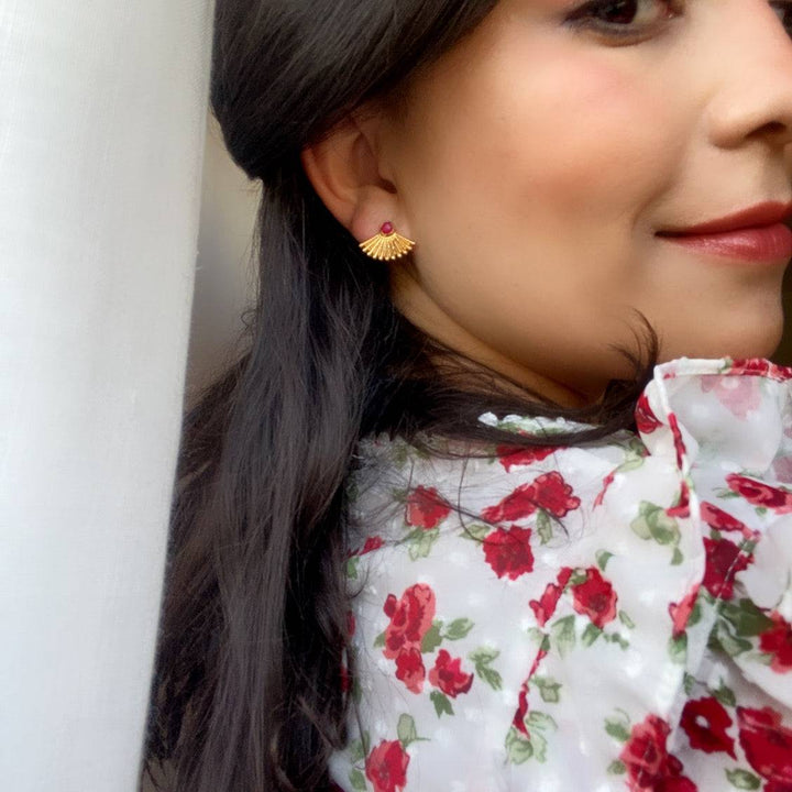 Pendientes Piedras Texas Granate - Mestiza Joyas