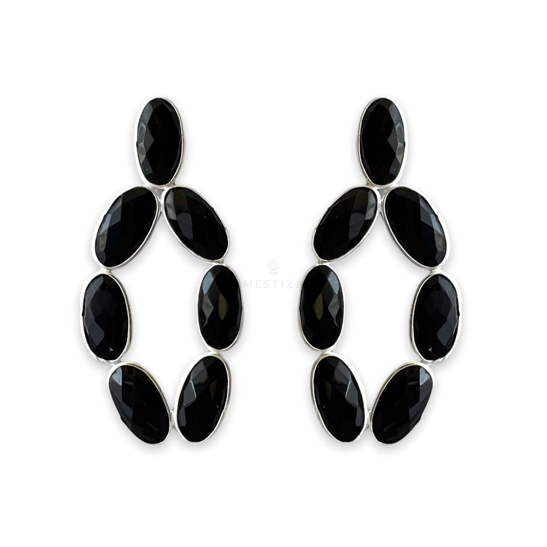 Pendientes Plata Múnich Negro - Mestiza Joyas