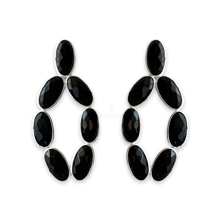 Pendientes Plata Múnich Negro - Mestiza Joyas