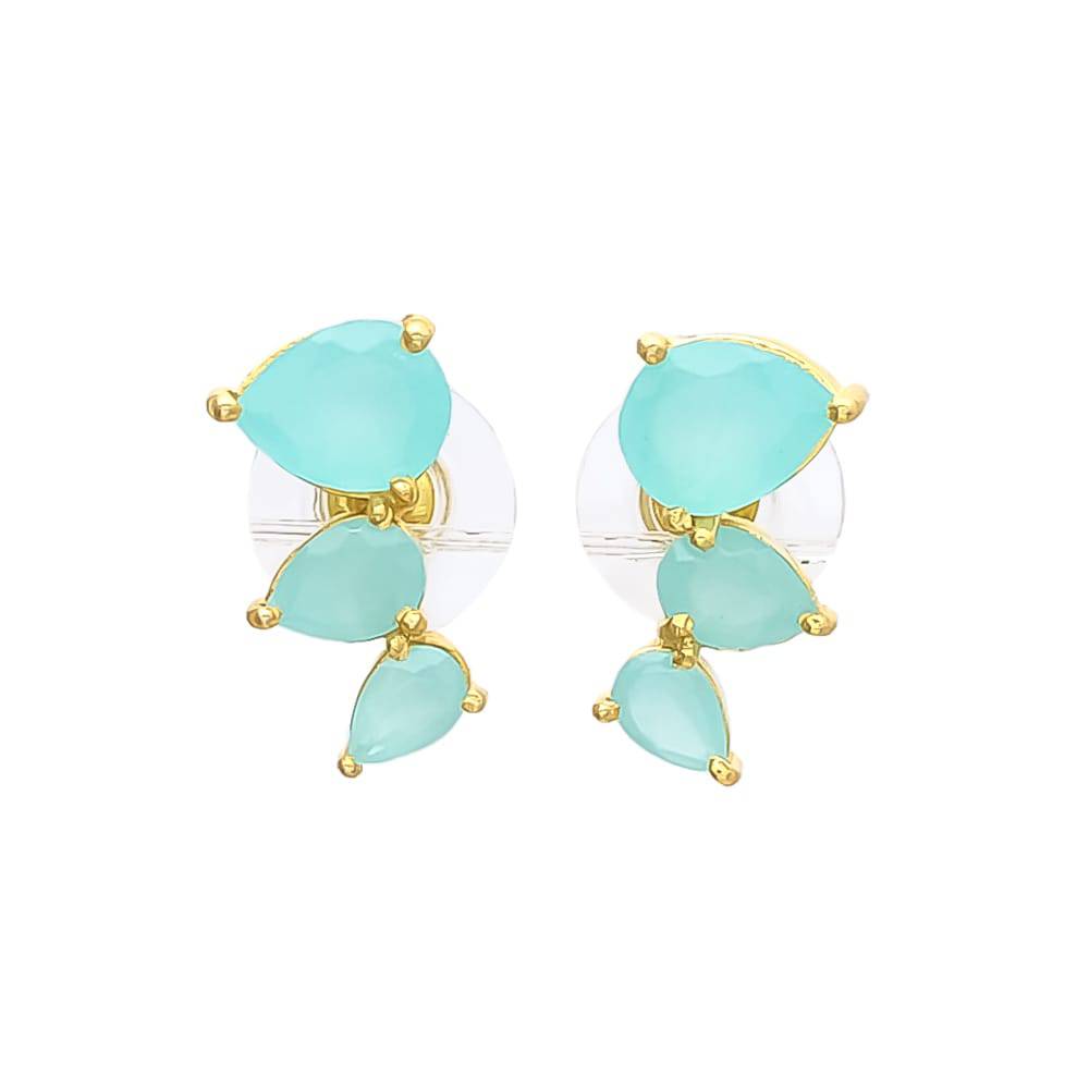 Pendientes Trepadores Gotas Aguamarina - Mestiza Joyas