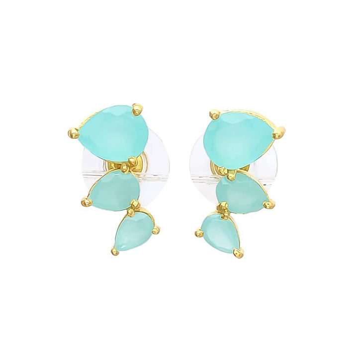 Pendientes Trepadores Gotas Aguamarina - Mestiza Joyas