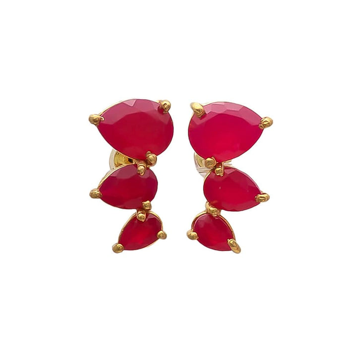 Pendientes trepadores Gotas Fucsia - Mestiza Joyas