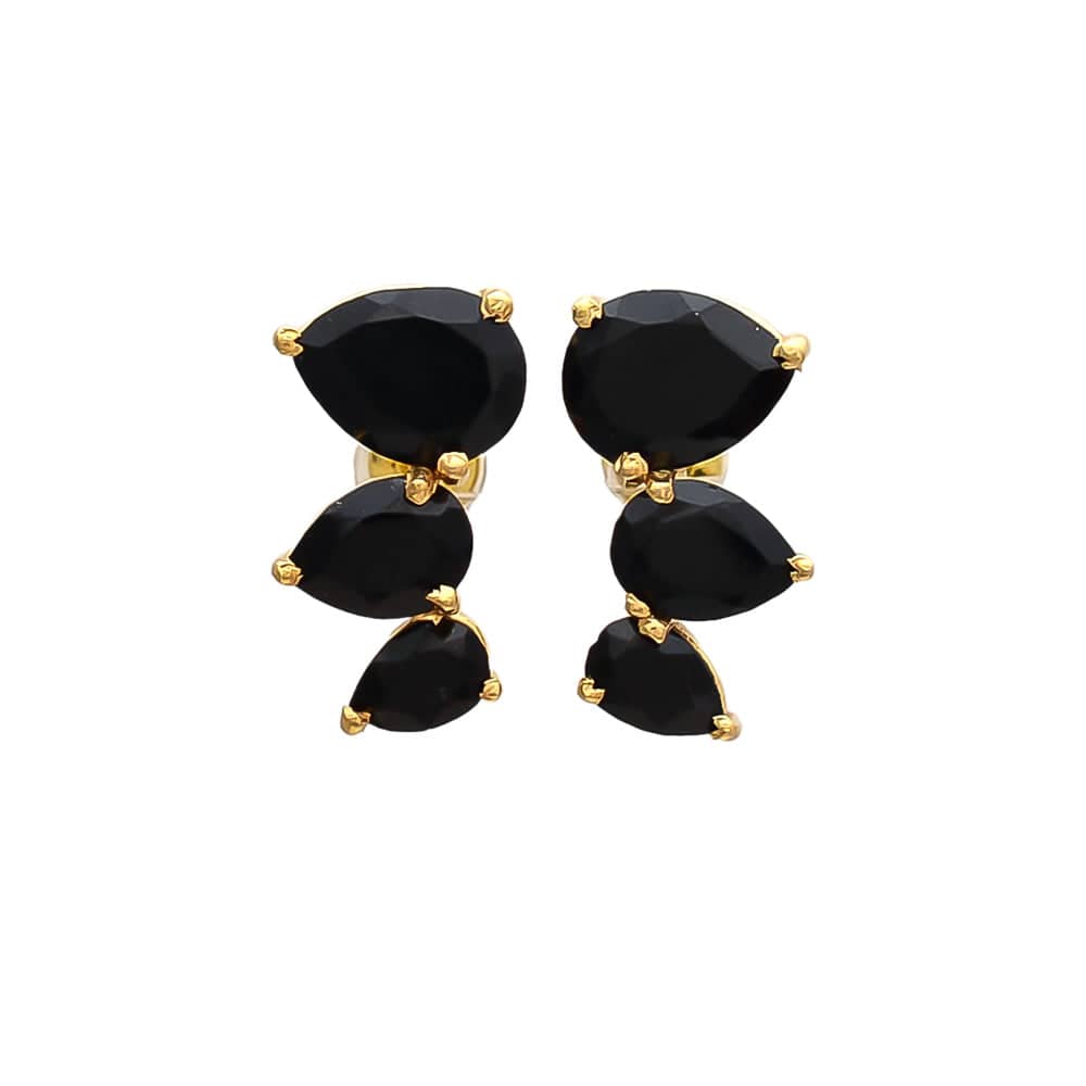 Pendientes Trepadores Gotas Negro - Mestiza Joyas