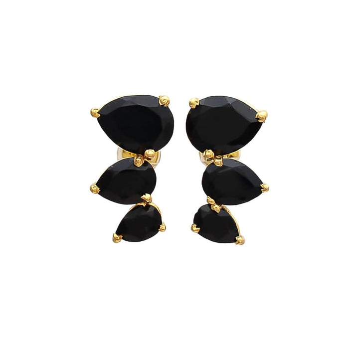 Pendientes Trepadores Gotas Negro - Mestiza Joyas
