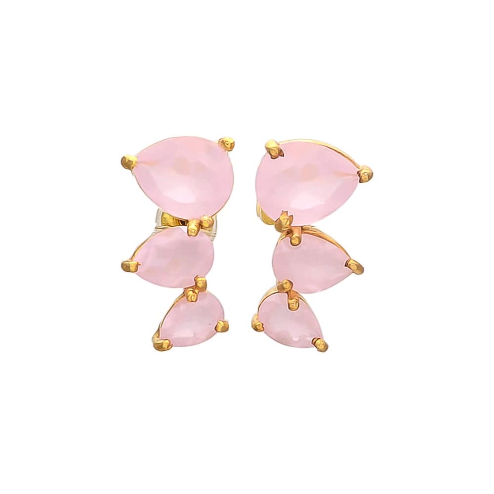 Pendientes Trepadores Gotas Rosa - Mestiza Joyas