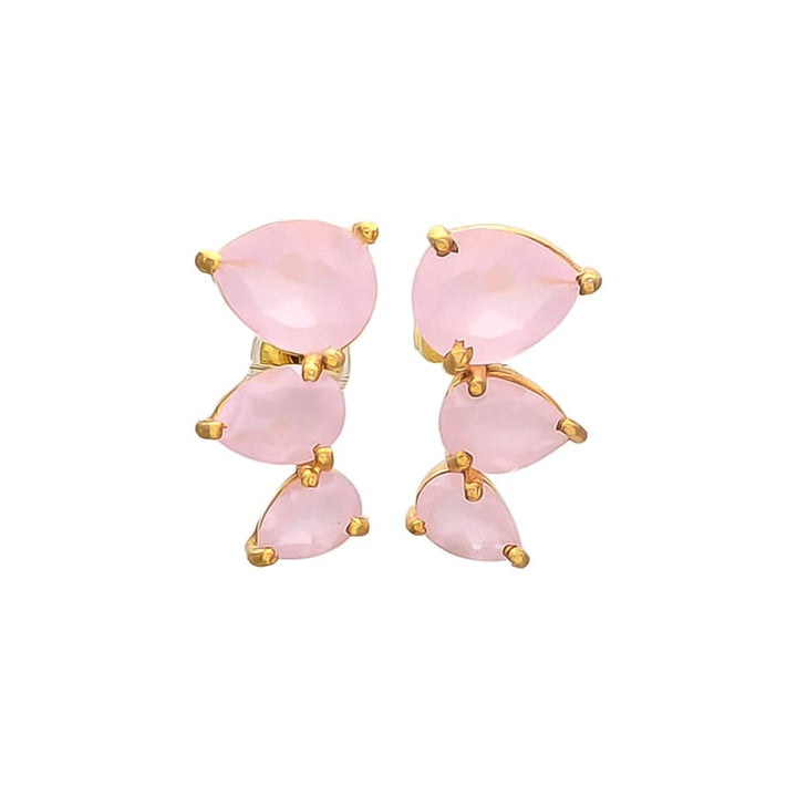 Pendientes Trepadores Gotas Rosa - Mestiza Joyas
